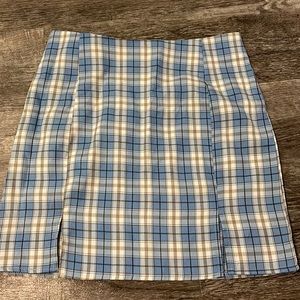 Never Worn Blue mini skirt with 2 slits